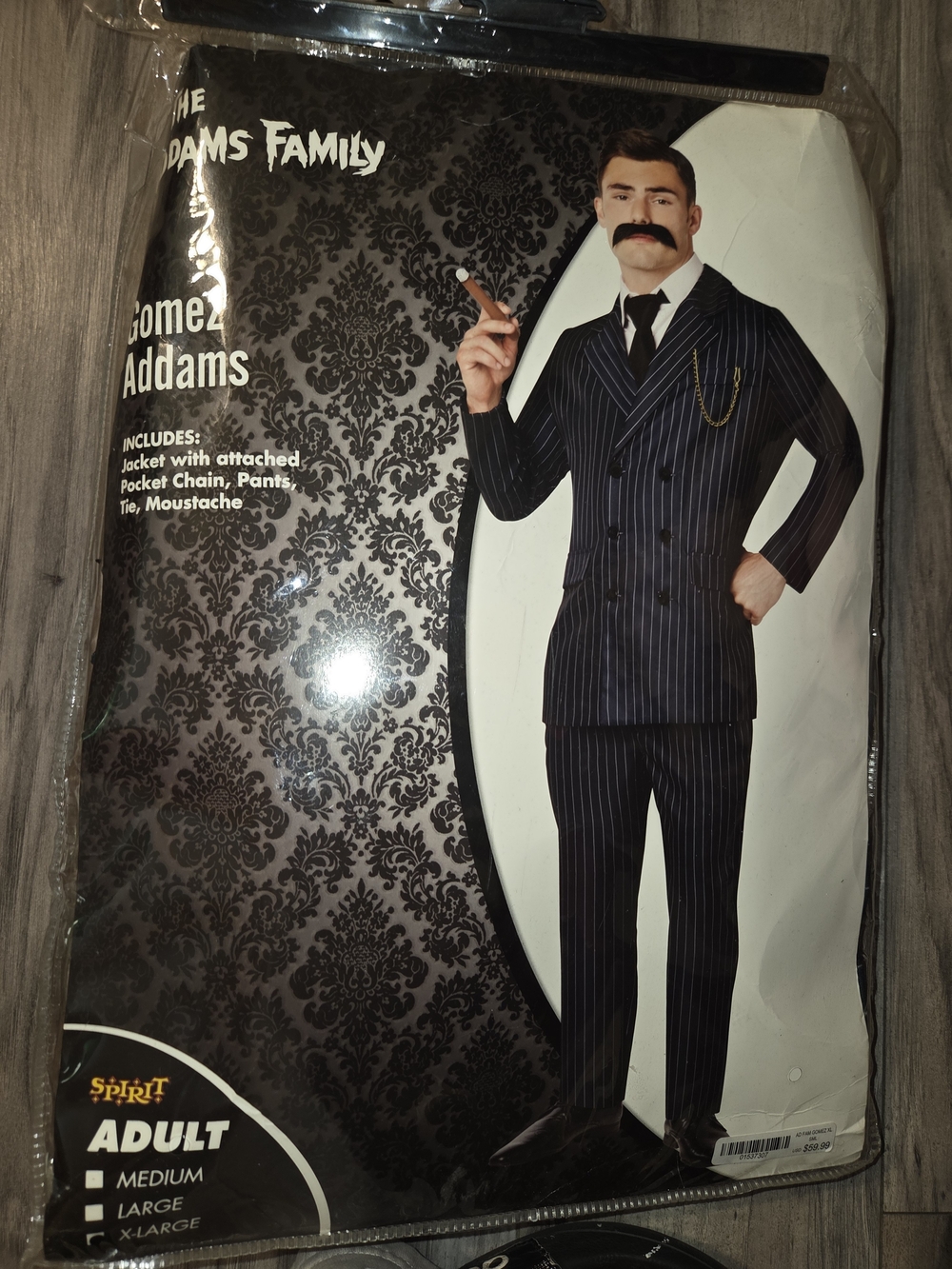 Spirit Gomez Addams Pinstripe Suit Costume - Navy and White